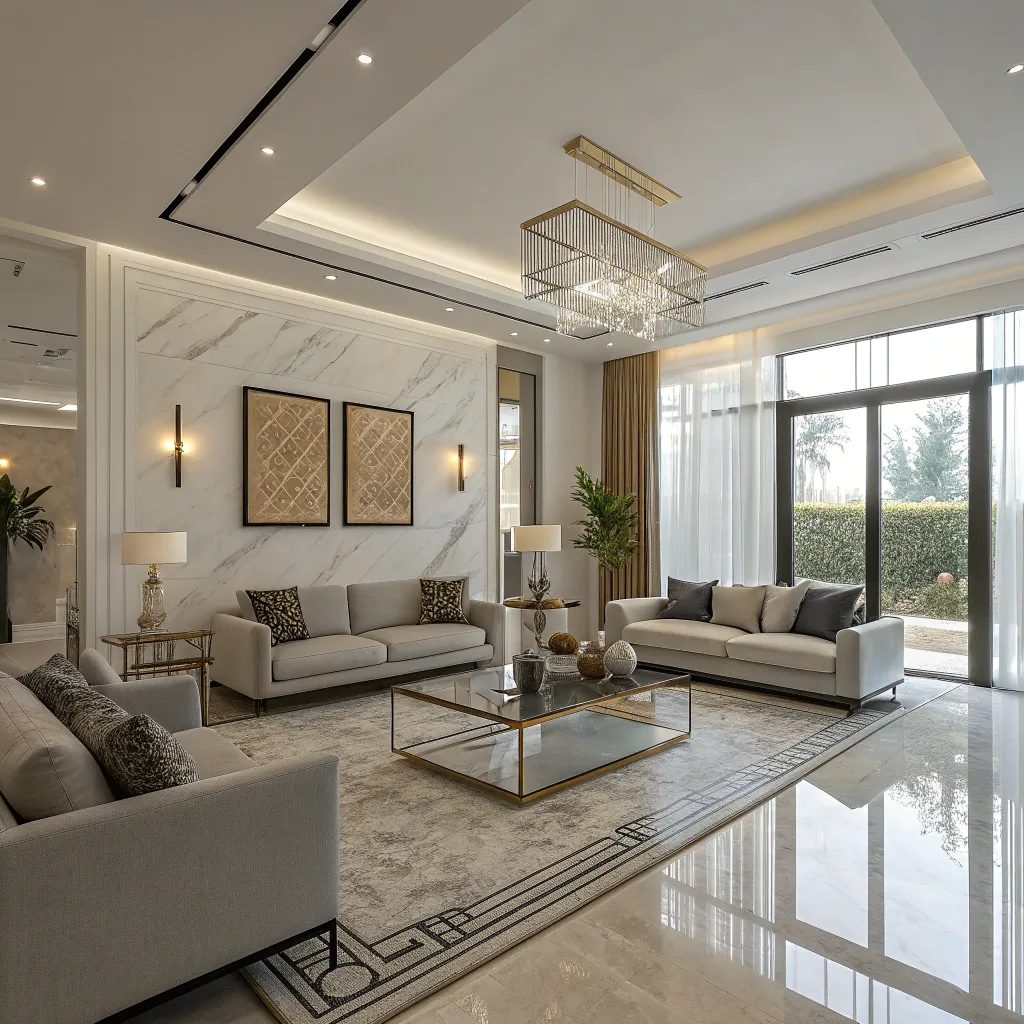 Luxury living room with modern furniture