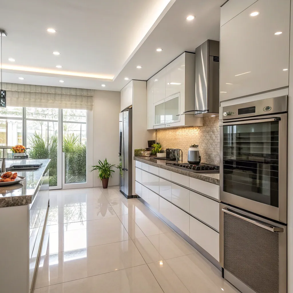 Stylish kitchen with modern appliances